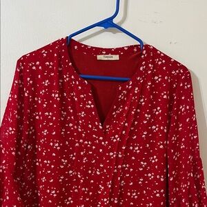 Red Floral Blouse